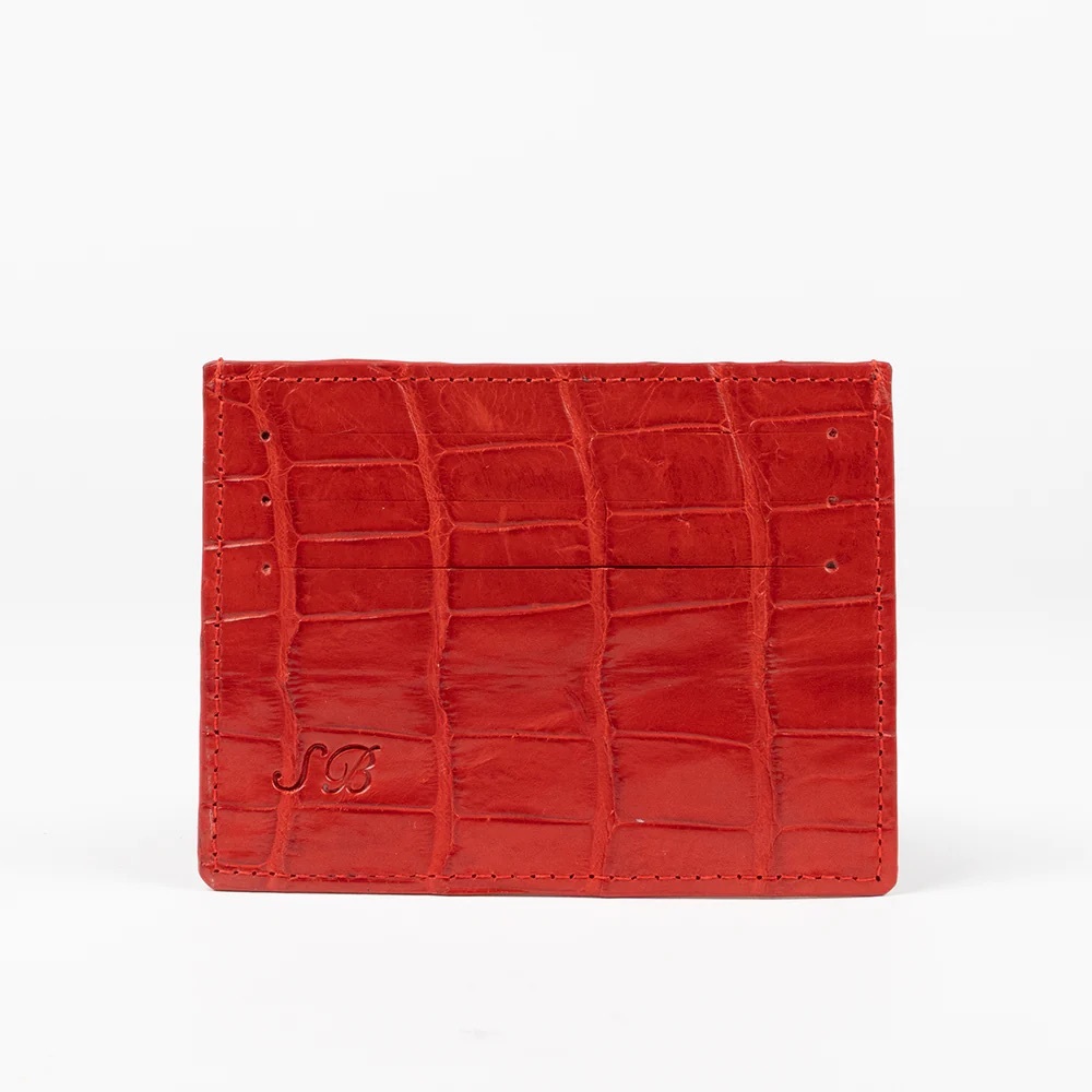 292. NWT WOMENS SHERRILL & BROTHERS ROZ GENUINE CROCODILE CREDIT CARD HOL…